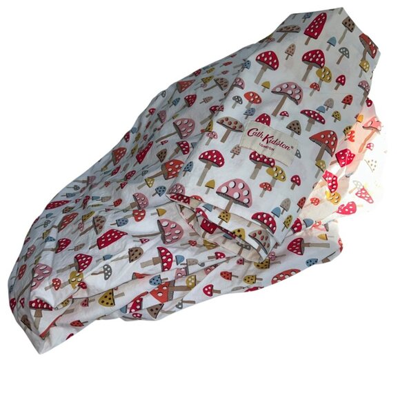 Kath Kidston red white MUSHROOM print TWIN fitted sheet pillow case 2 pieces - Picture 3 of 4